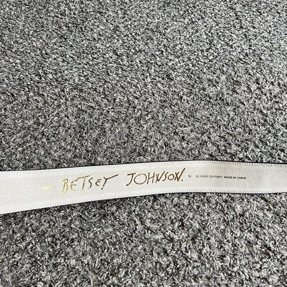 Betsy Johnson Belt Black Patent Pink Flower Cut Out Chunky Wide Waist Belt VTG M - Picture 5 of 9